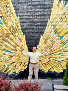 Golden Wings Mural Portrait — Original Image License